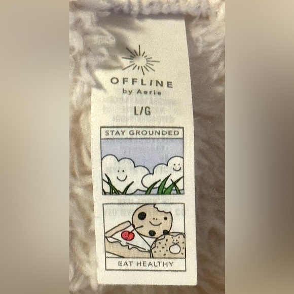 OFFLINE by Aerie Sherpa Quarter Zip Pullover Cream Large - Picture 6 of 9